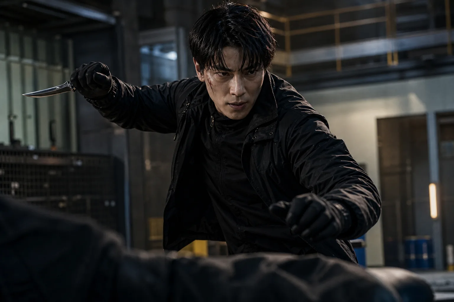 AI editorial image of a modern action thriller command room