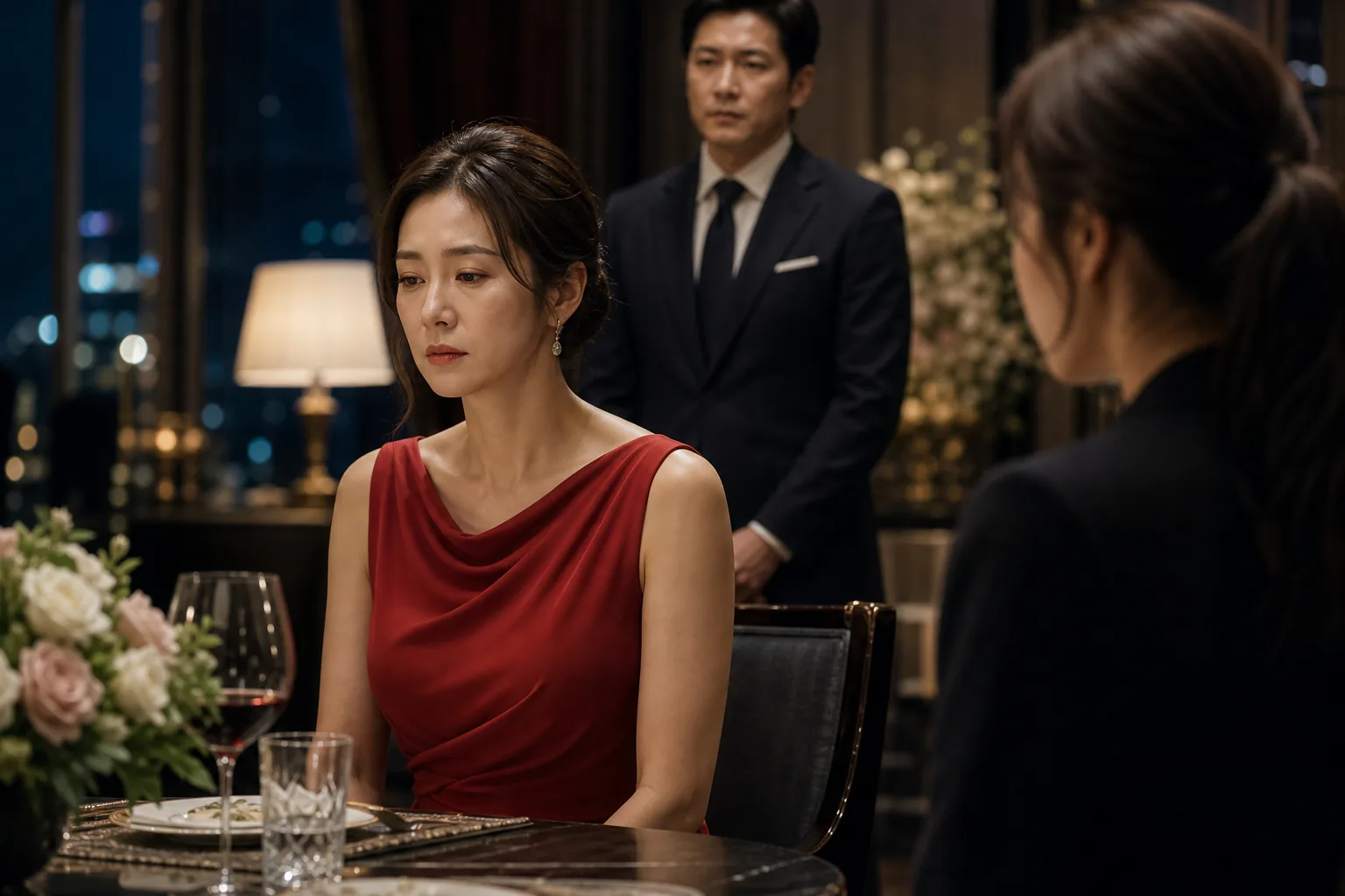 Korean drama family portrait showing emotional distance and public pressure