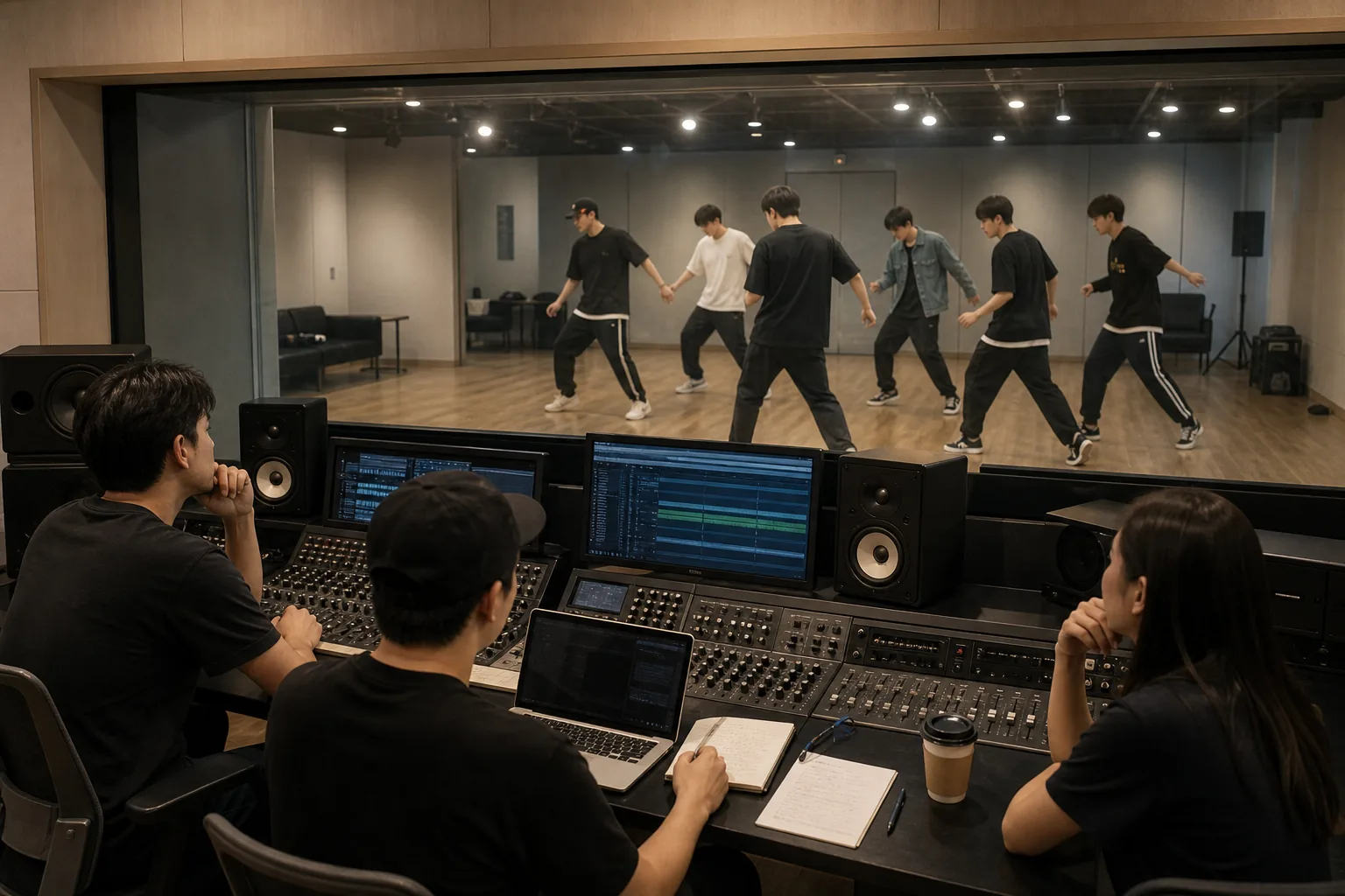 A Korean television studio discussion about entertainment business risks and comeback plans
