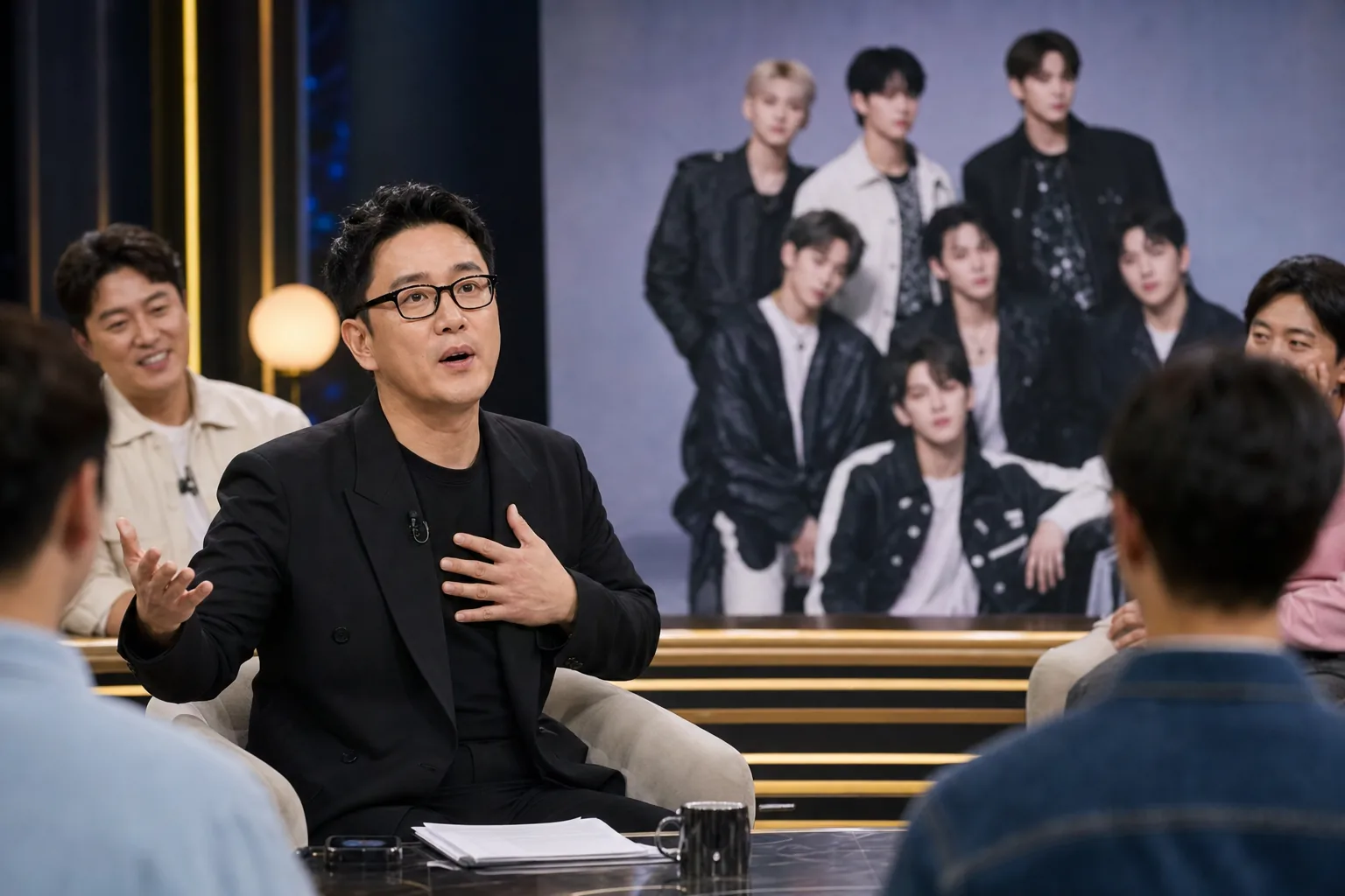Television studio segment about Korean idol group production
