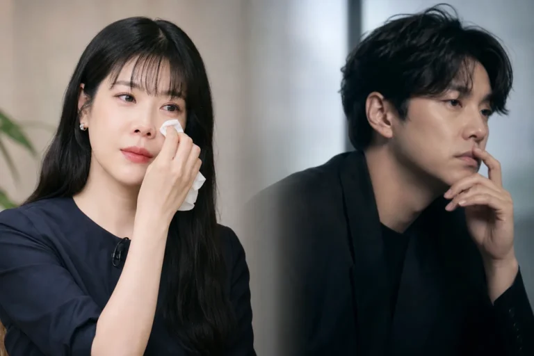 Korean singer reflecting during an emotional television interview
