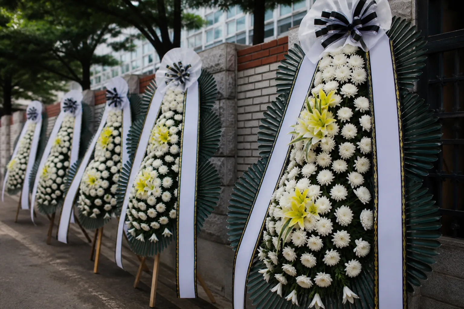 AI visualization of flower wreaths used in a public Korean controversy