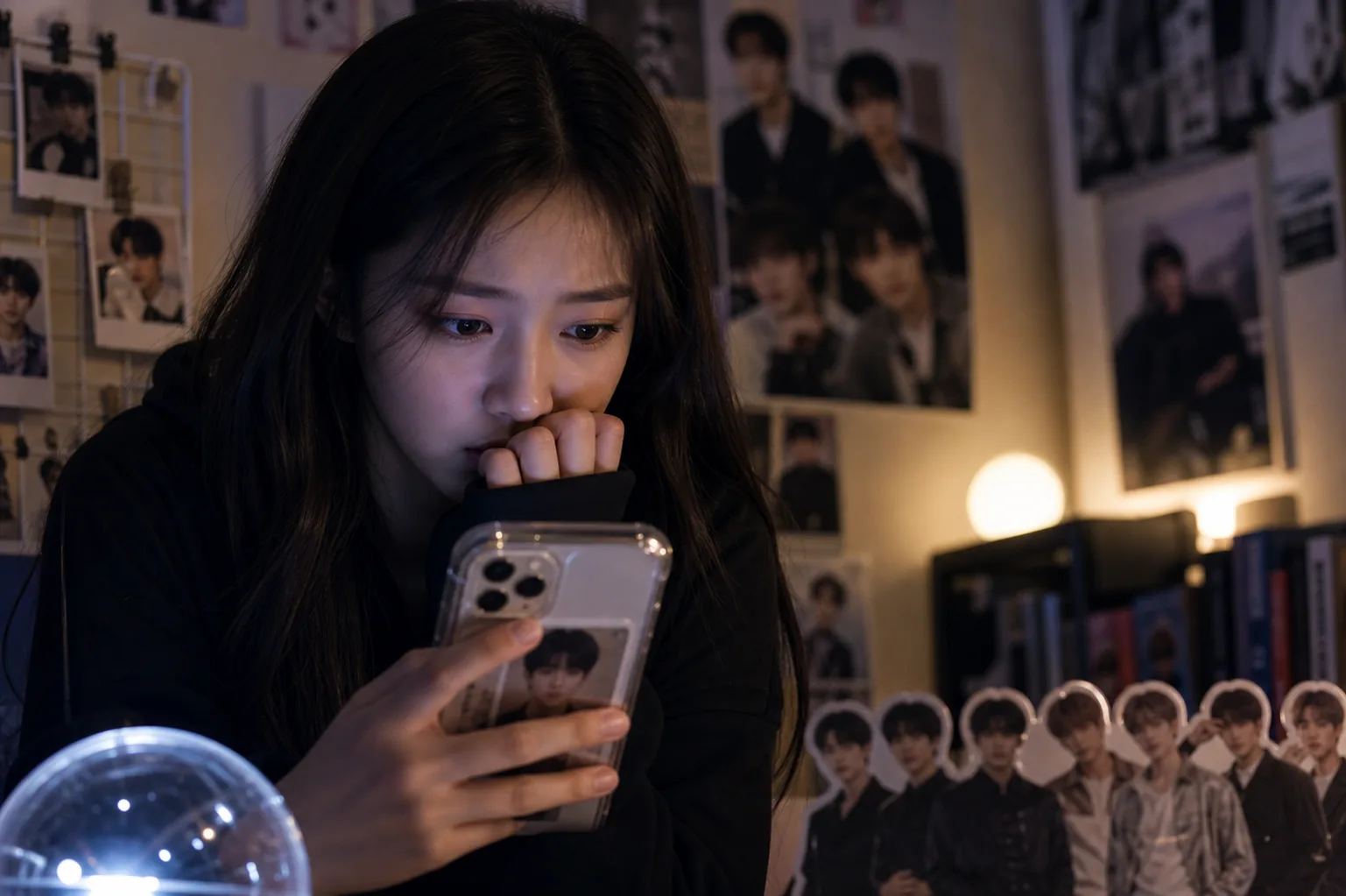 K-pop fans reading updates after AMPERS&ONE Brian's concerned messages