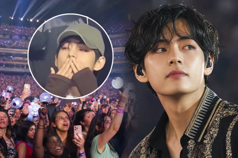 BTS V viral London concert clip debate illustrated with a modern concert crowd scene