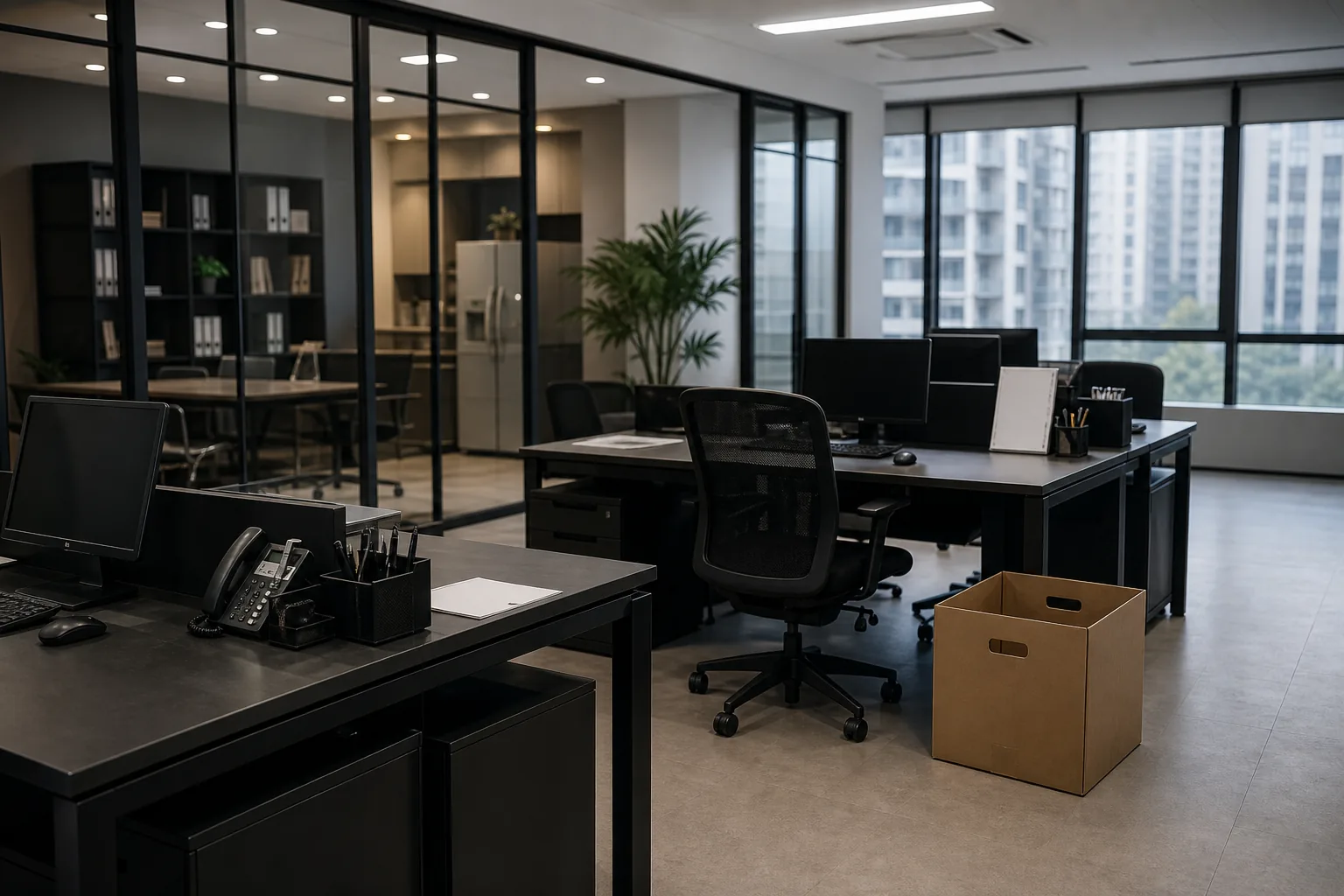 Empty entertainment management office after PA Entertainment shutdown announcement