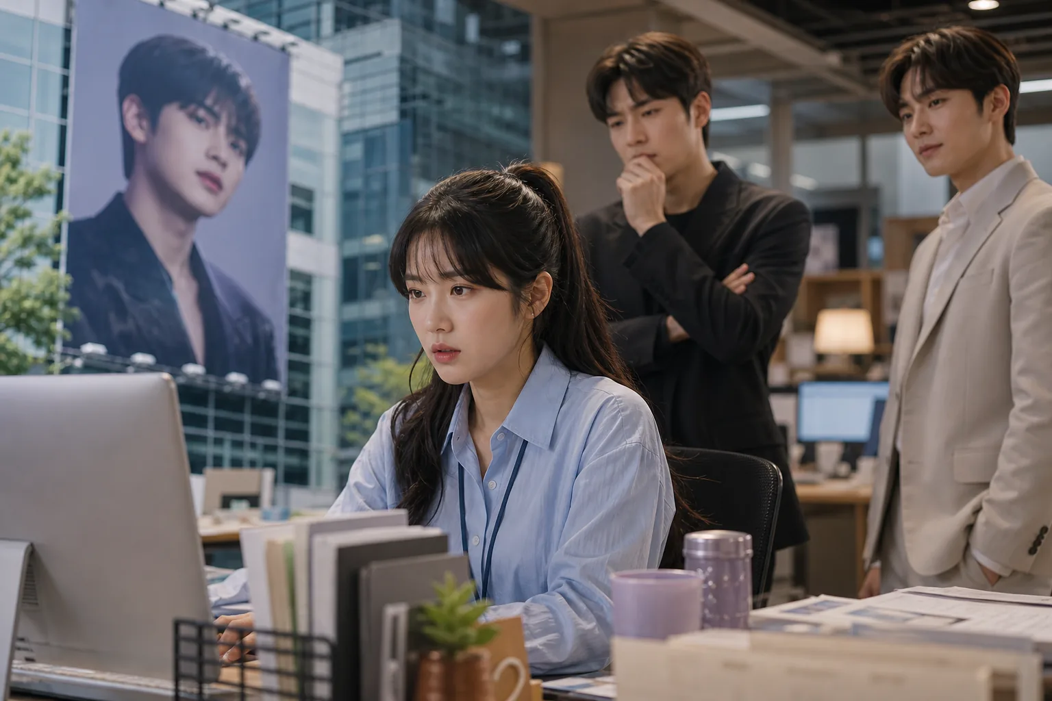 Office romance teaser concept for My Bias My Boss