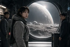 Dark Korean science fiction film set near a coastal village for Na Hong-jin Hope