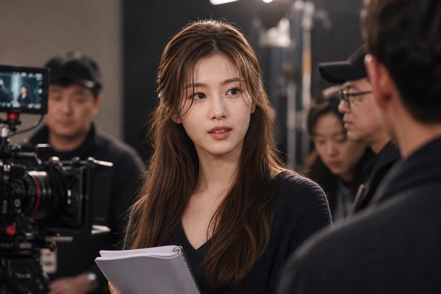 Film production scene representing Sana and Takeru Satoh Korea Japan movie collaboration