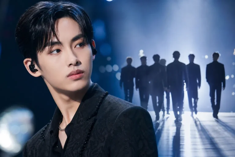 K-pop stage lights representing Winwin leaving NCT and SM Entertainment