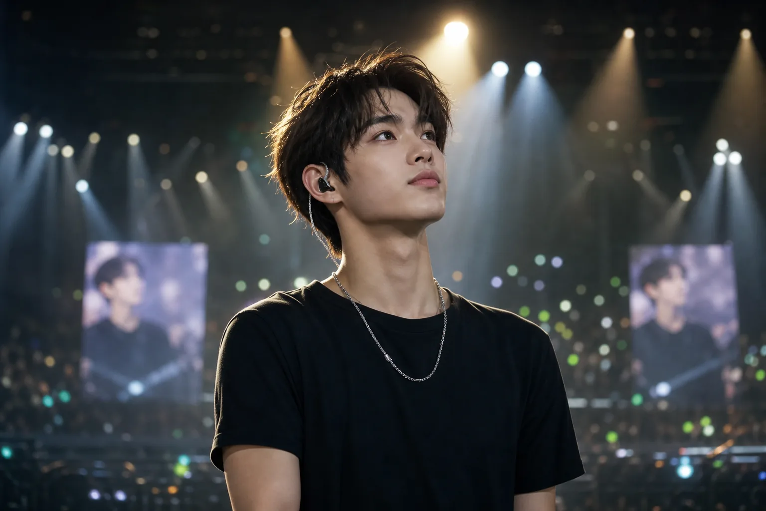 Concert stage lights representing Winwin's decade with NCT and WayV