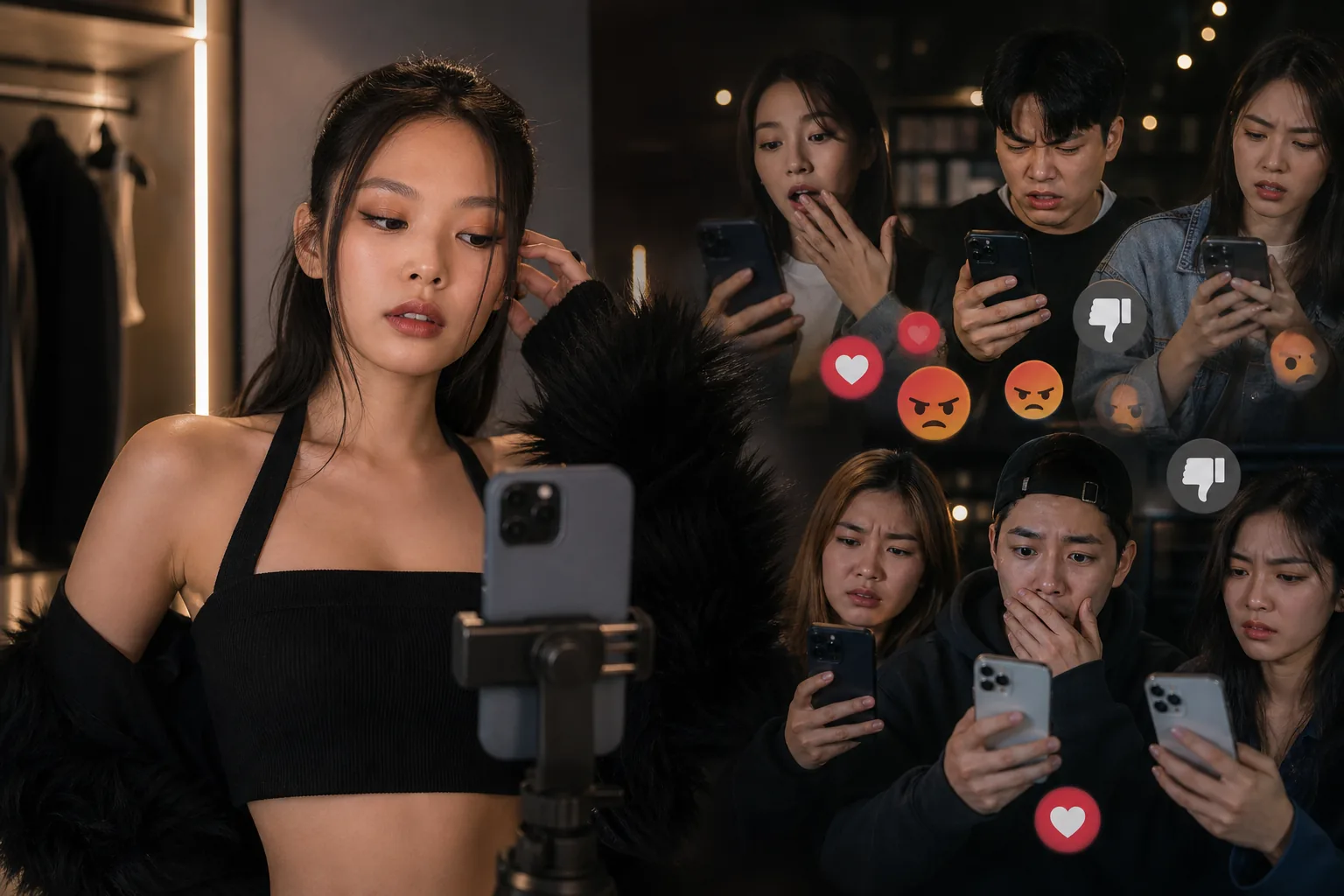 Smartphone social media reactions to a K-pop performance clip