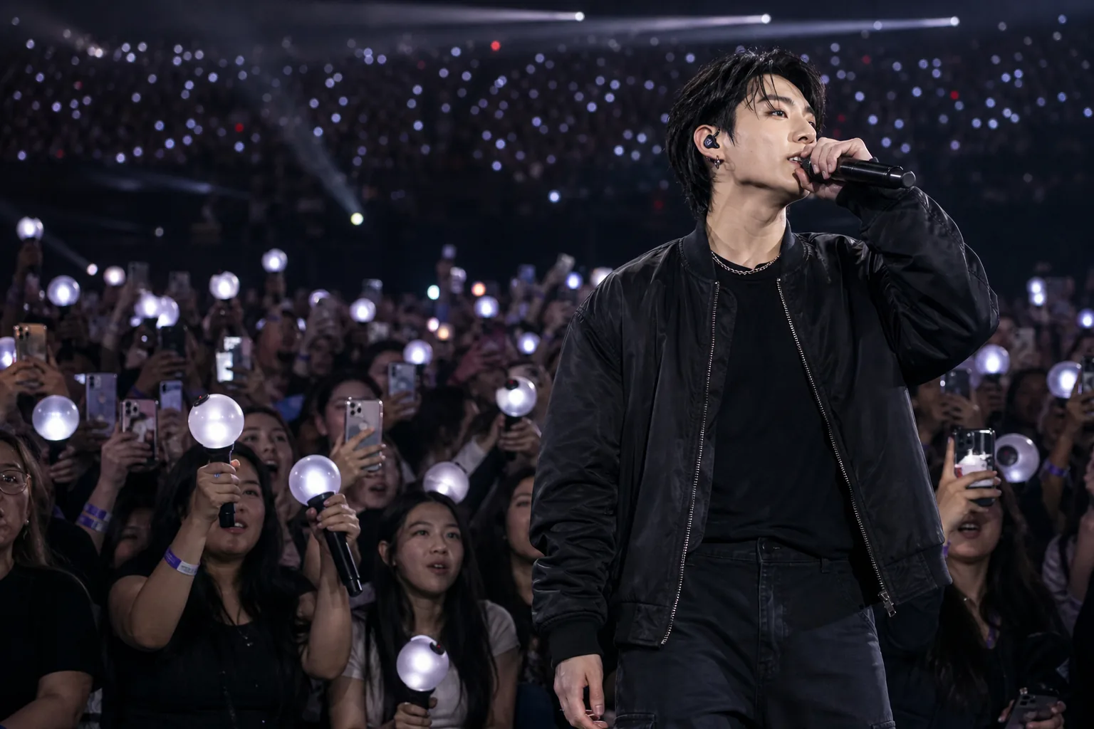 Fans watching and discussing short concert clips online after a K-pop show