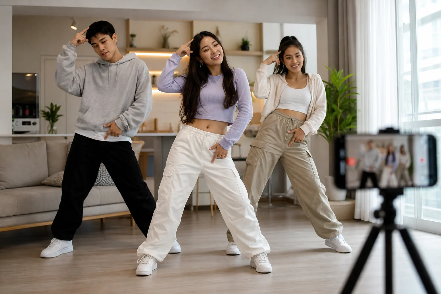 Fans filming a K-pop dance challenge for RIIZE Do Your Dance