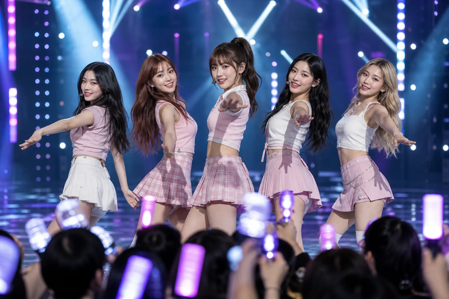 K-pop fans watching a revived music show stage after a song returns to the charts