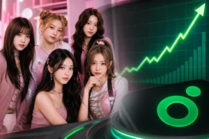 K-pop chart success concept image for RESCENE Love Attack reaching No. 1 on Melon