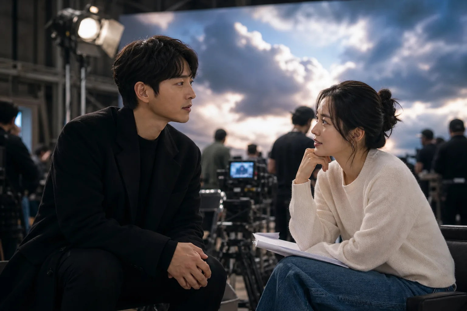 Korean drama production scene symbolizing Song Joong Ki and Park Ji Hyun reunion
