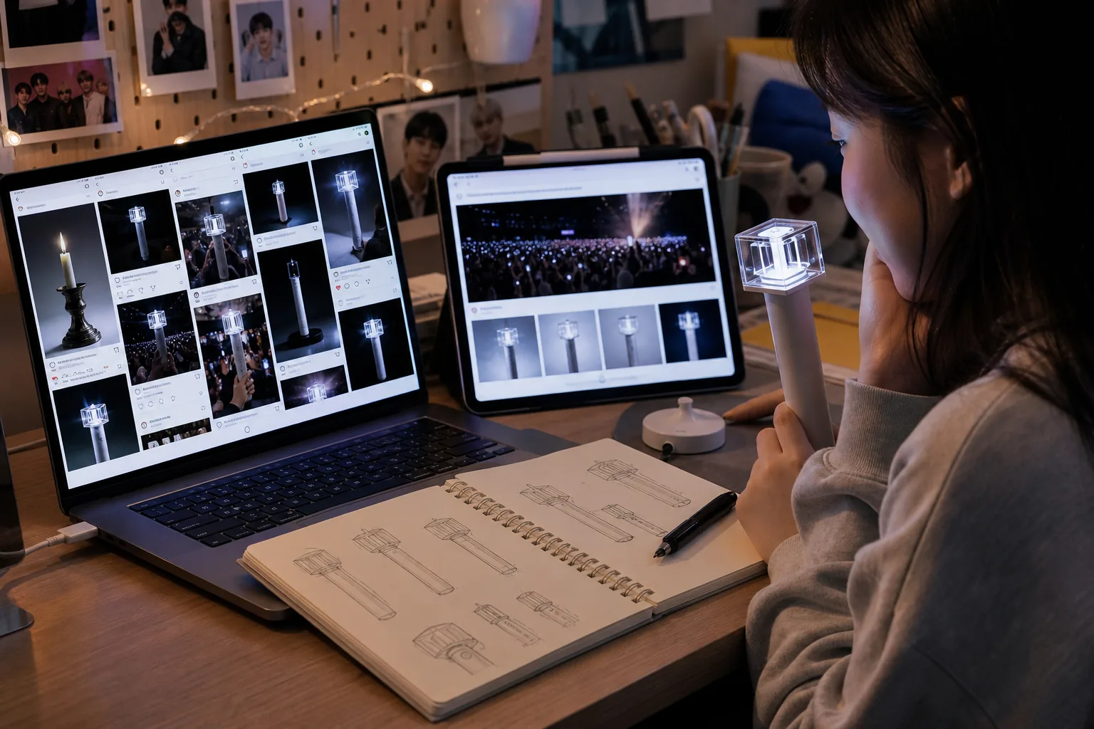 K-pop fans discussing CORTIS light stick design online