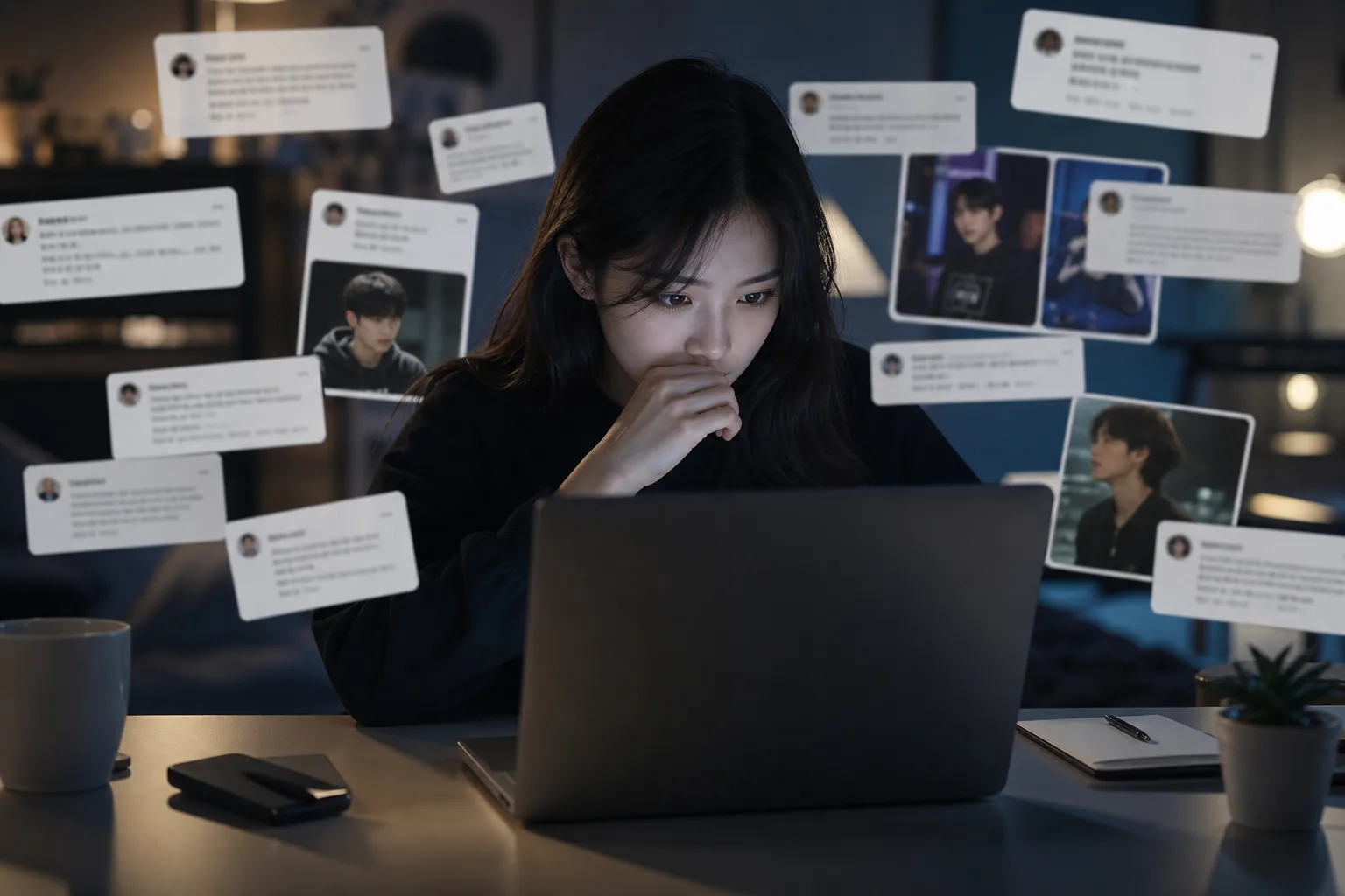 K-pop fans discussing a private relationship report online