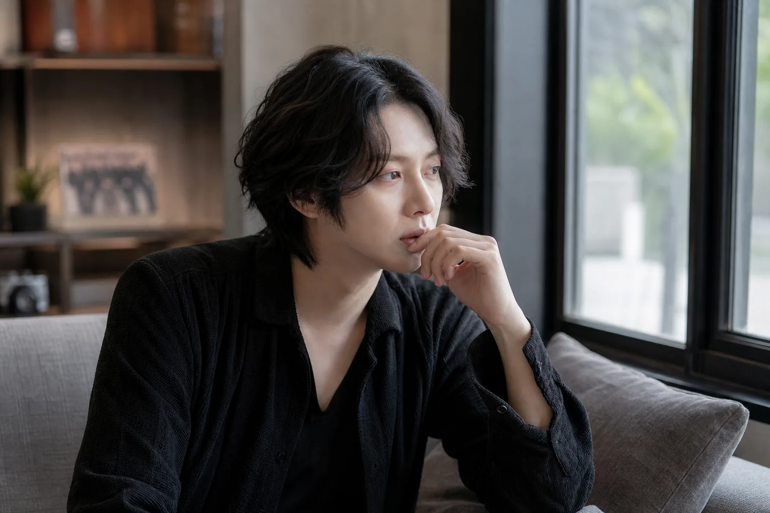 K-pop performer reflecting backstage after a difficult recovery