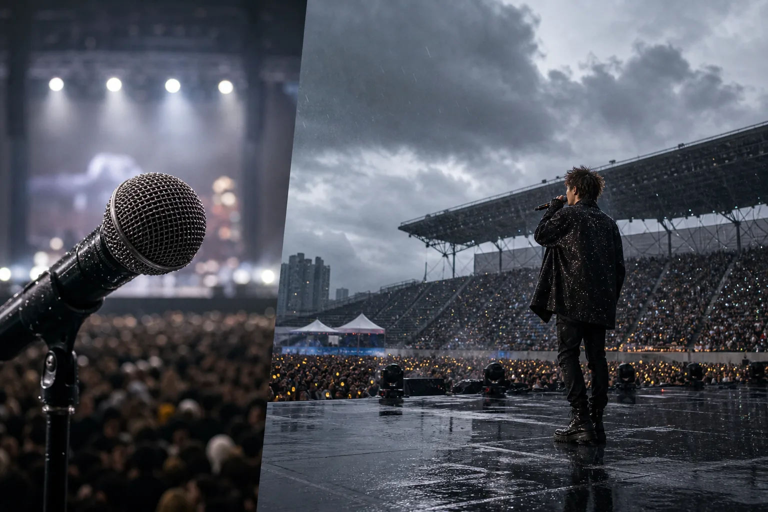 Editorial image about live vocals and backing tracks in K-pop concerts
