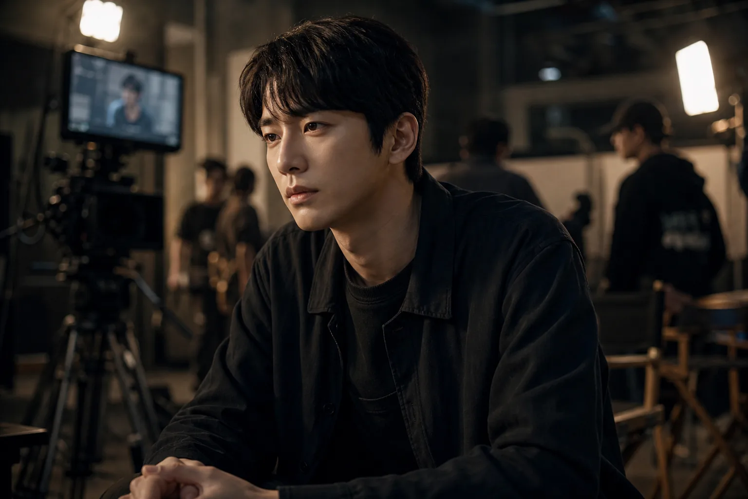 Korean entertainment industry audition room and drama script