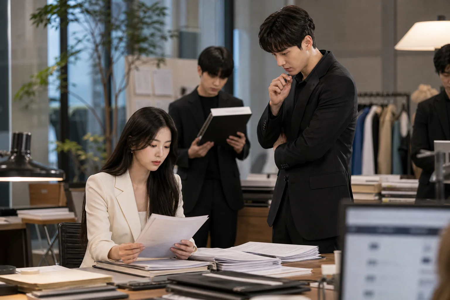 Modern Korean office romance drama atmosphere
