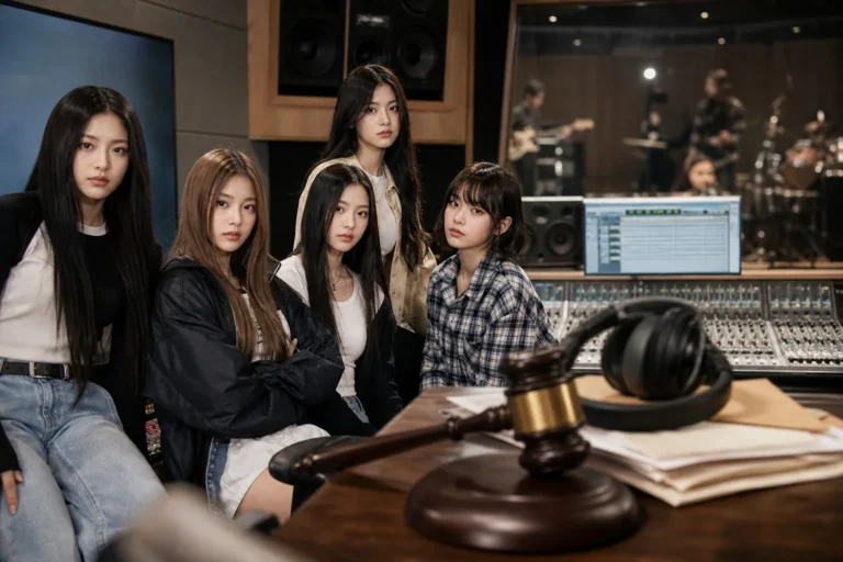 Recording studio equipment representing the NewJeans How Sweet copyright lawsuit