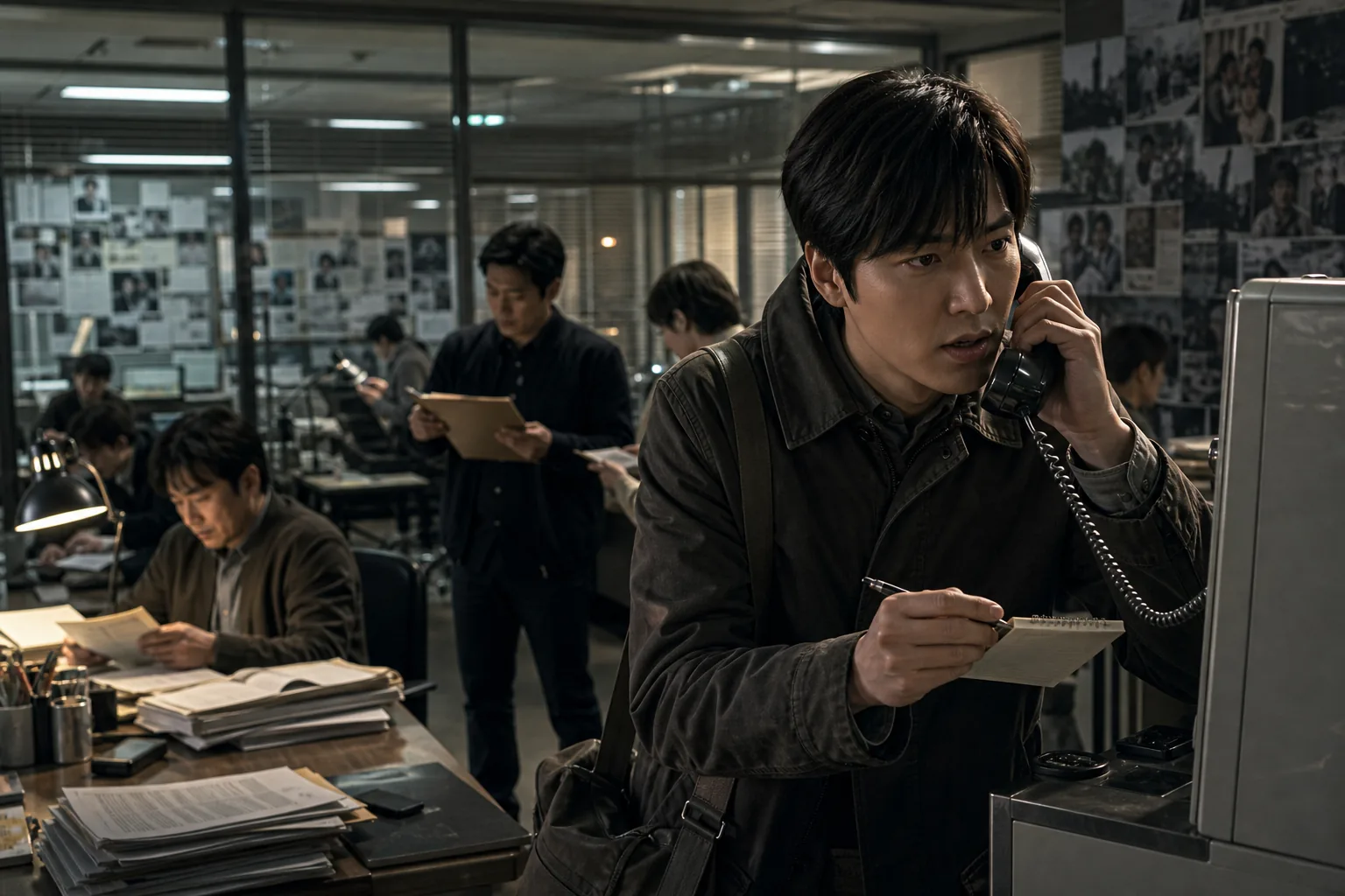 Korean newsroom and mystery film atmosphere for Assassin(s)
