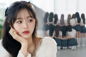 Editorial image representing Chuu leaving ATRP and fans discussing LOONA reunion hopes