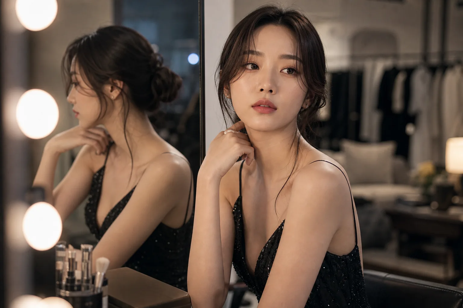 K-drama actress character navigating fame and private reflection