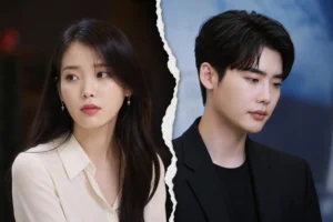 Editorial image representing IU and Lee Jong Suk breakup news in Korean entertainment