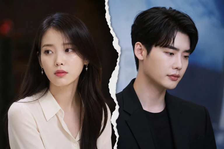 Editorial image representing IU and Lee Jong Suk breakup news in Korean entertainment