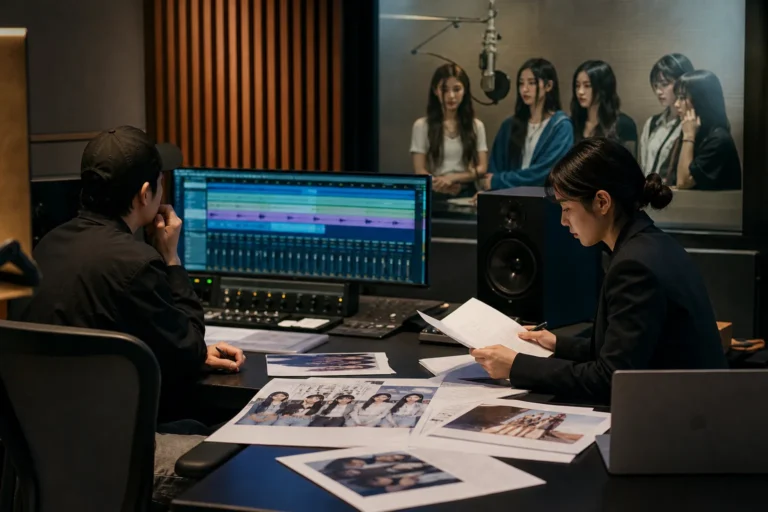 Editorial music studio image for NewJeans How Sweet plagiarism allegation coverage