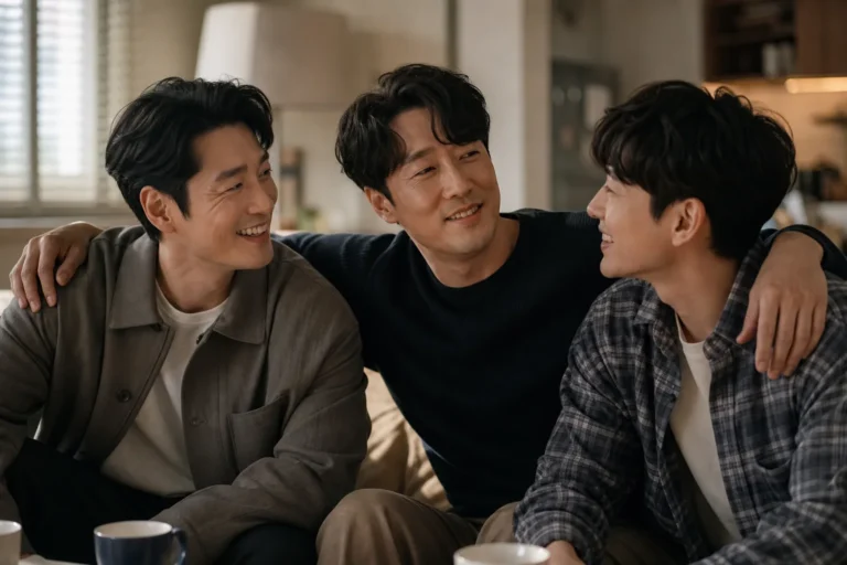 Editorial K-drama image representing Agent Kim Reactivated and its three-father flashback storyline