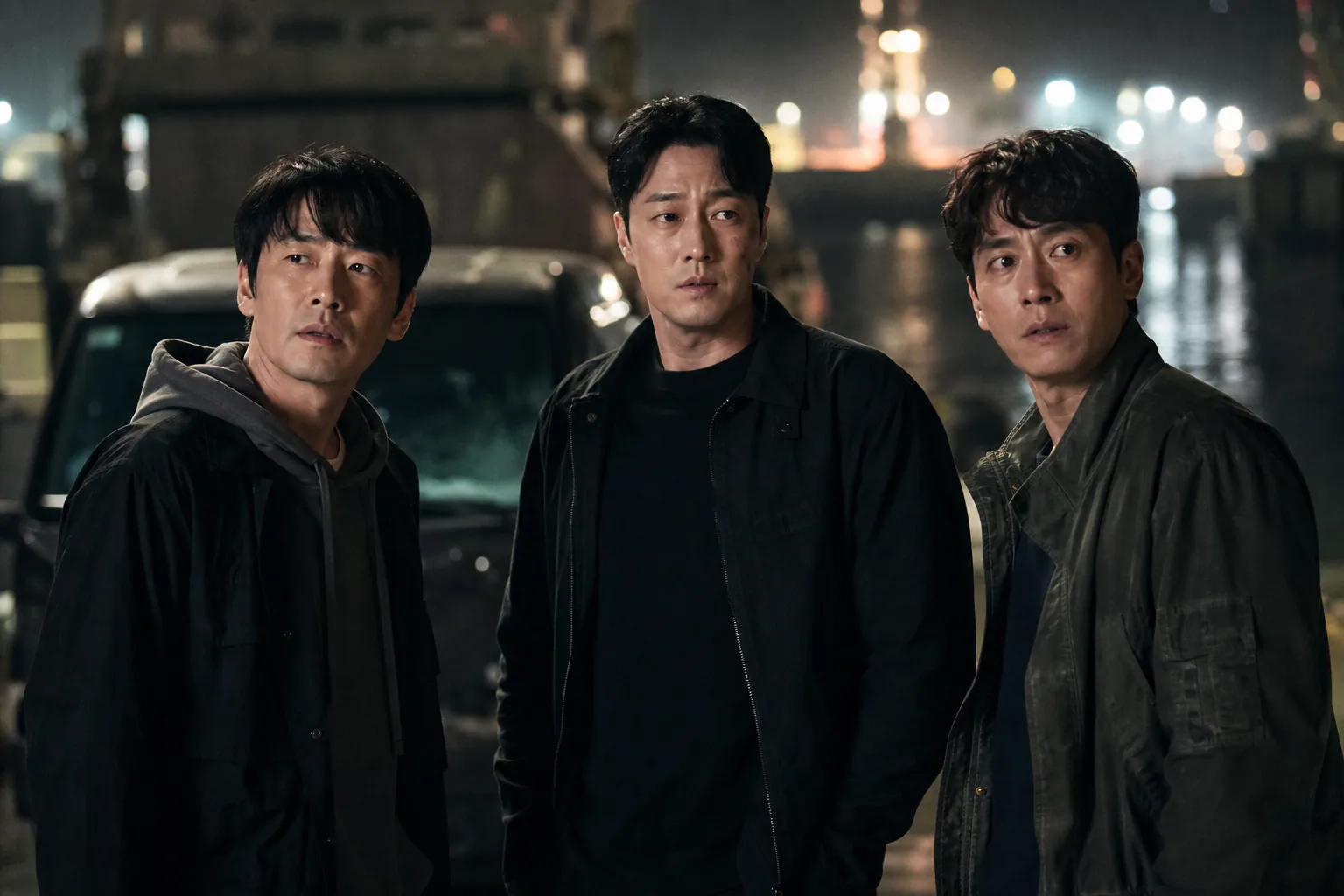 Action drama mood showing a father figure searching for his daughter at night