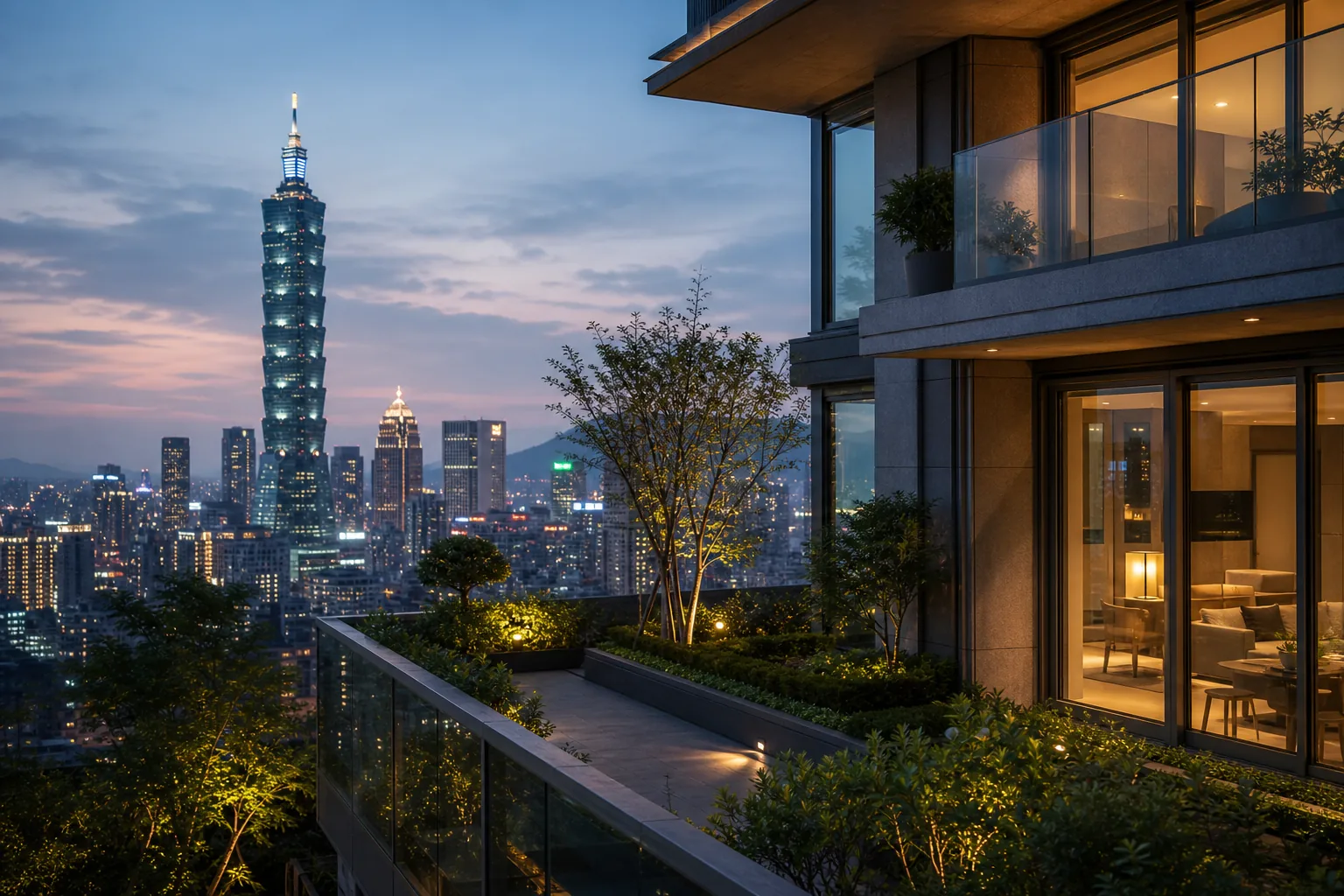 Quiet city apartment scene symbolizing Taipei property rumors in the Barbie Hsu estate case
