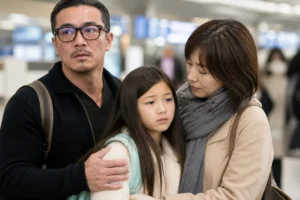 Family airport scene representing Choo Sarang's emotional television moment