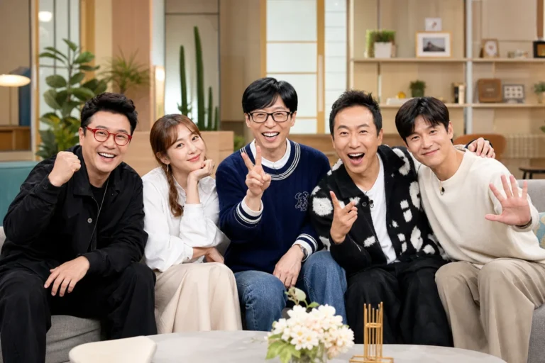 Korean television studio audience for the Happy Together comeback story