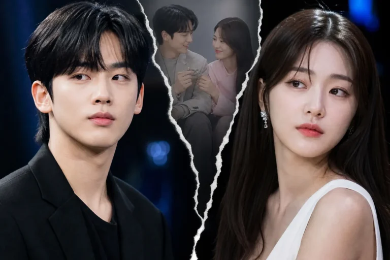 Kim Yo Han and Lee Joo Yeon televised romance breakup news concept