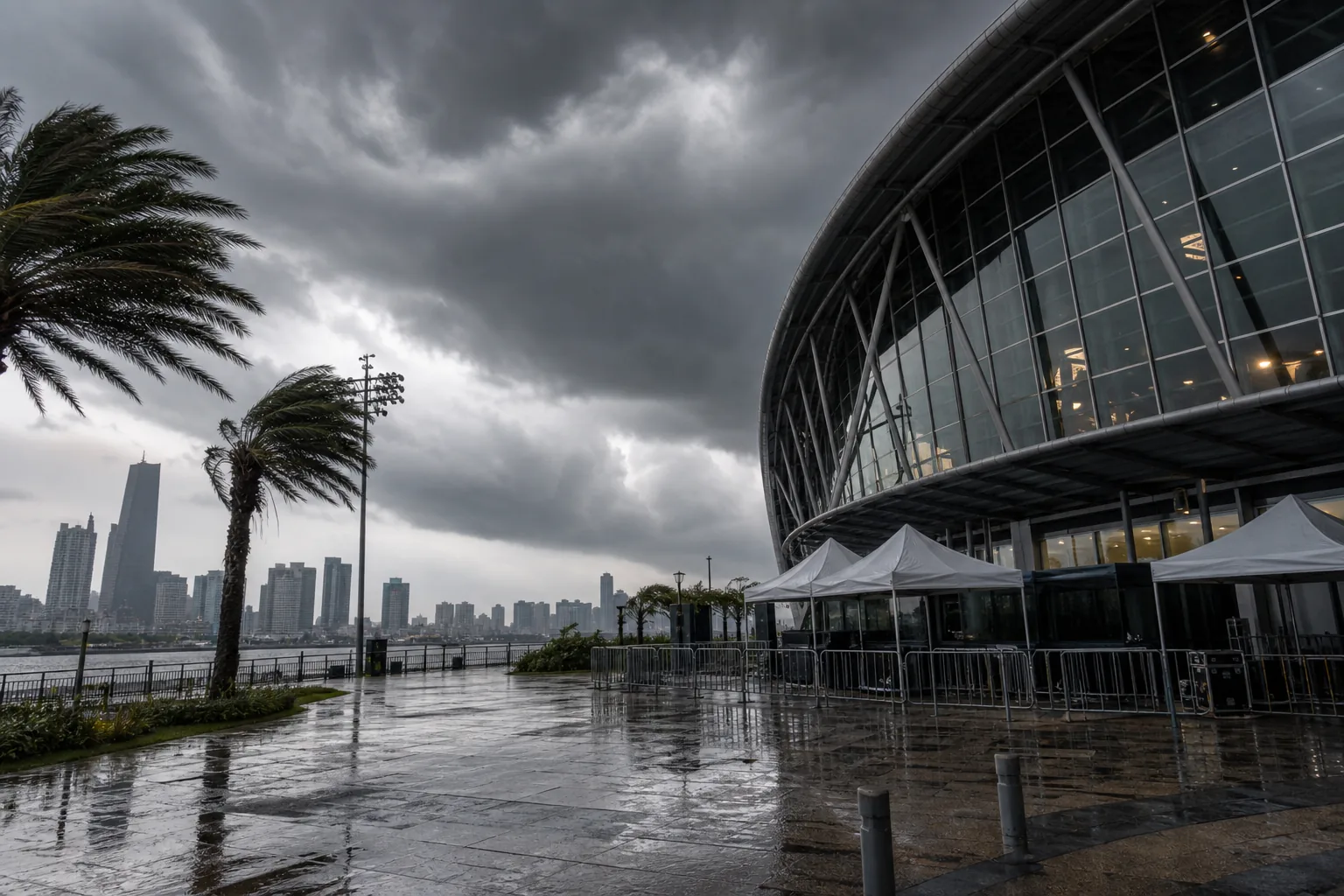 Kaohsiung concert venue affected by a typhoon safety announcement