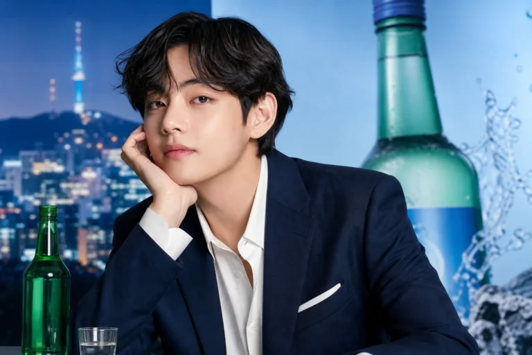 Editorial image for BTS V and JINRO global ambassador soju campaign
