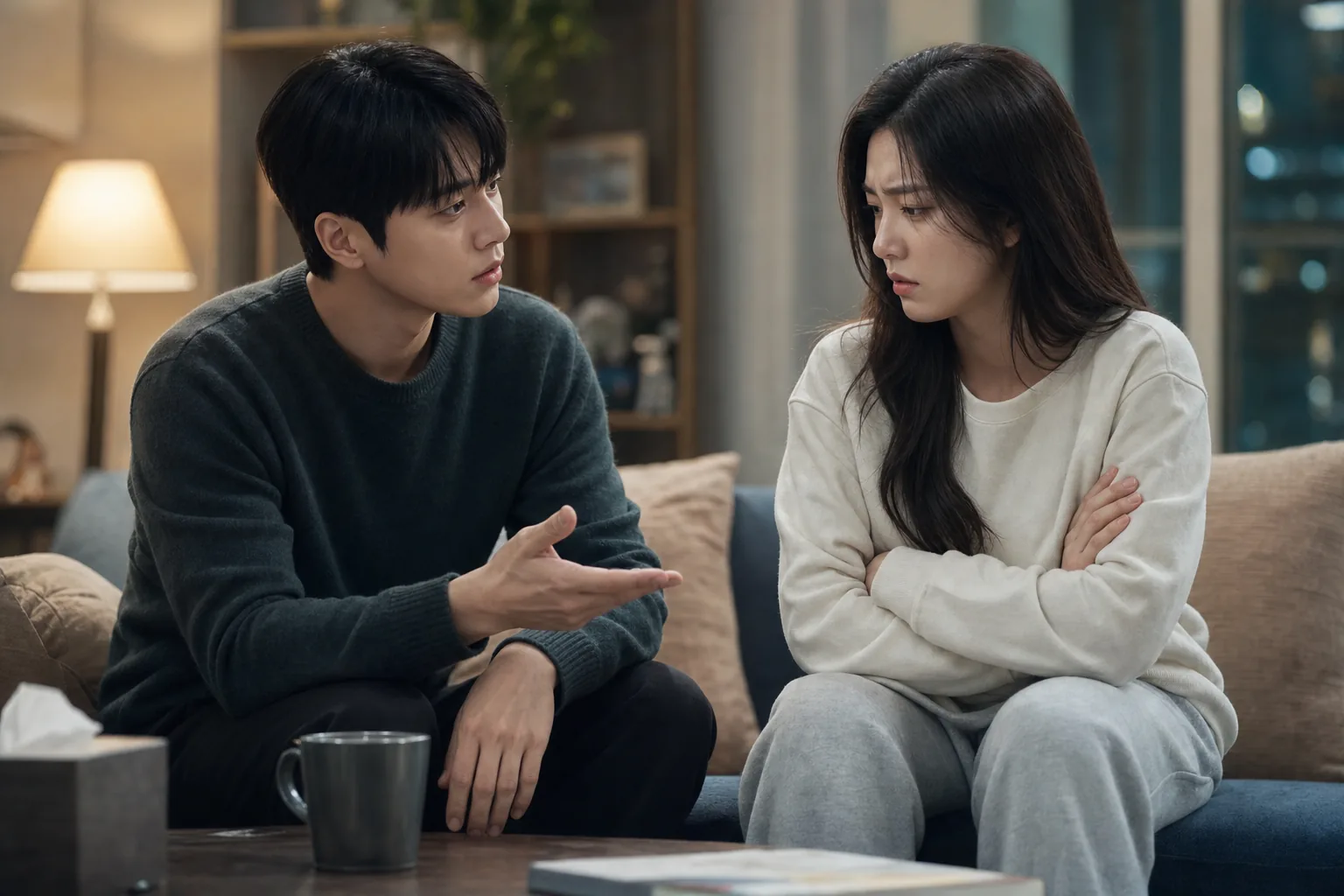Love In Sync counseling scene concept showing emotional connection between two drama leads