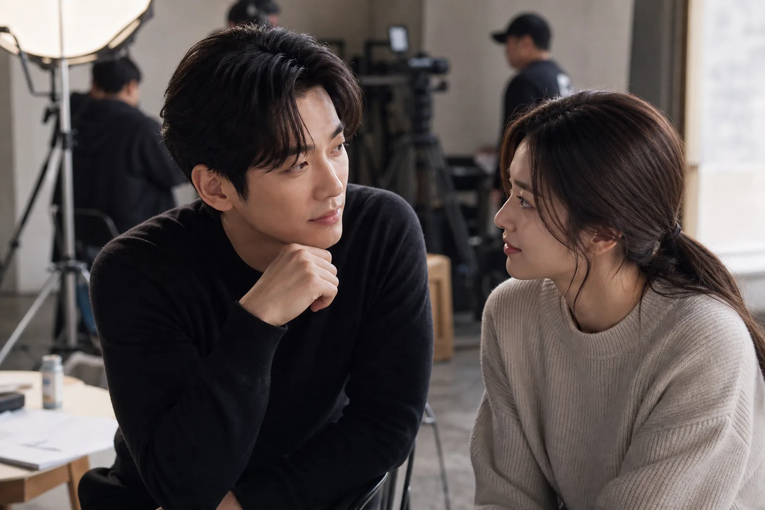 Audition room setting representing Namkoong Min first meeting Jin A Reum