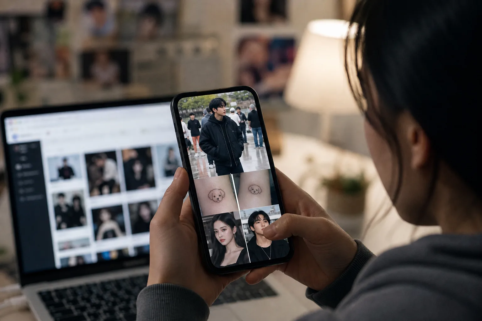Fans analyzing a K-pop idol appearance that renewed dating rumor debate