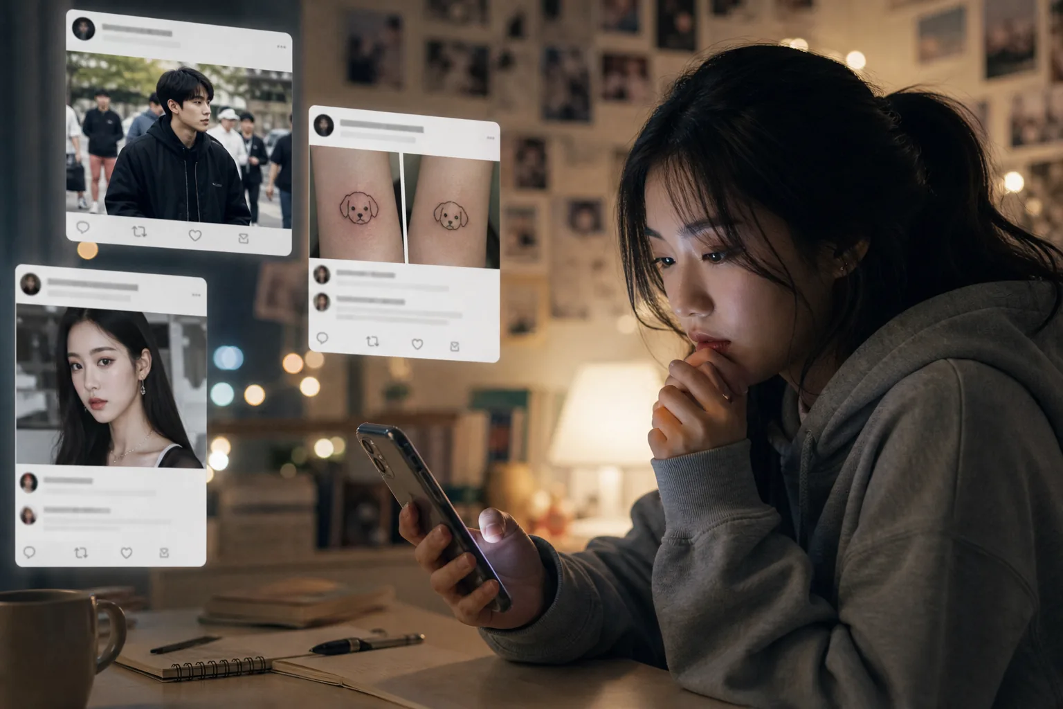 Social media discussion about privacy and speculation around K-pop idols