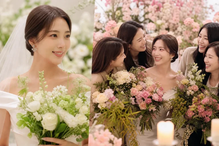 Wedding flowers symbolizing Oh Yoon Ah's remarriage news