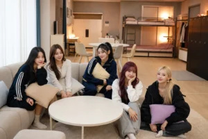 Editorial image of a modern K-pop idol dorm inspired by RESCENE's new living space