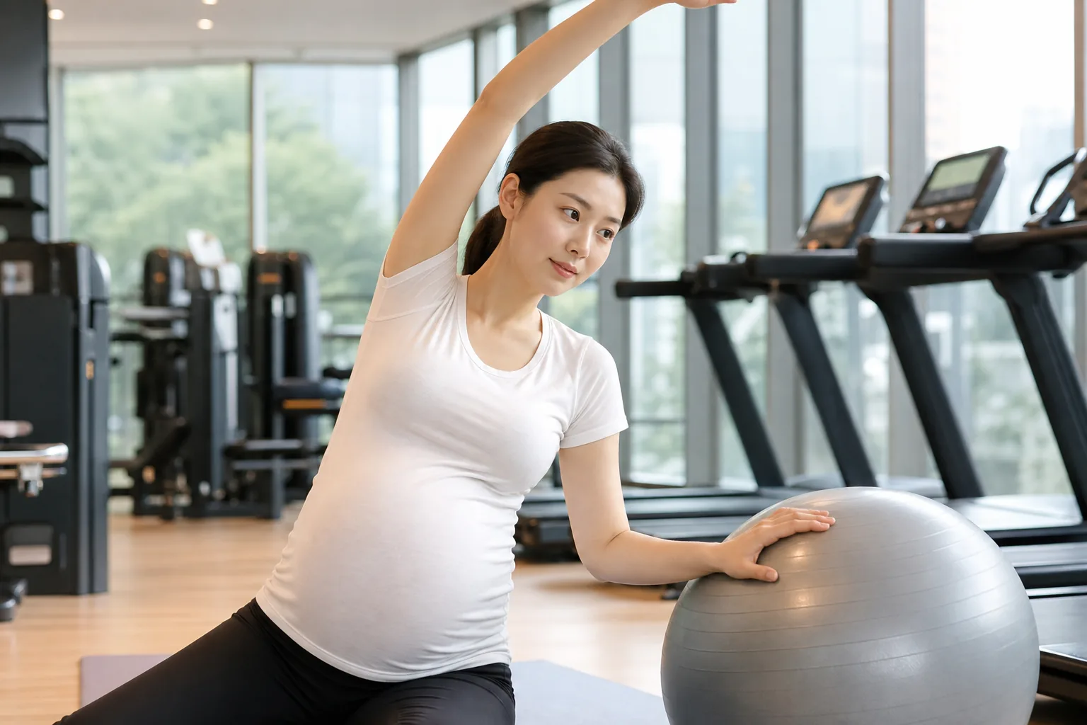 Pregnancy exercise safety and celebrity health discussion editorial image