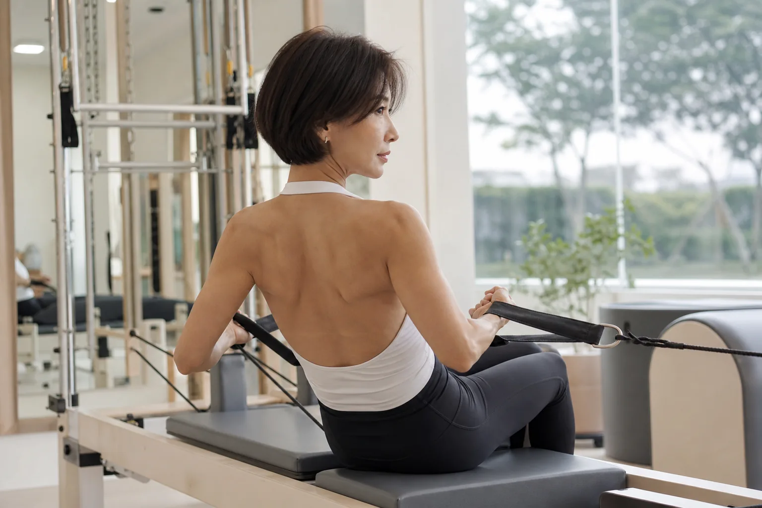 Pilates studio scene representing Choi Eun Kyung workout videos