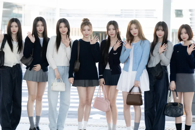 Hearts2Hearts airport appearance during a busy K-pop schedule